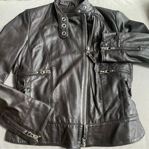 Genuine Butter Leather Jacket, dark brown